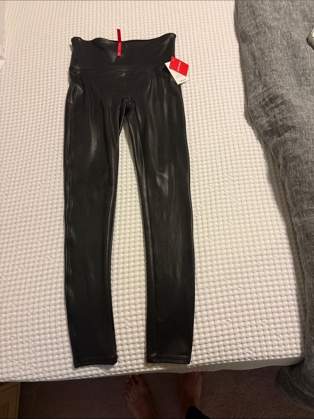 NWT Spanx Black Faux Leather Leggings